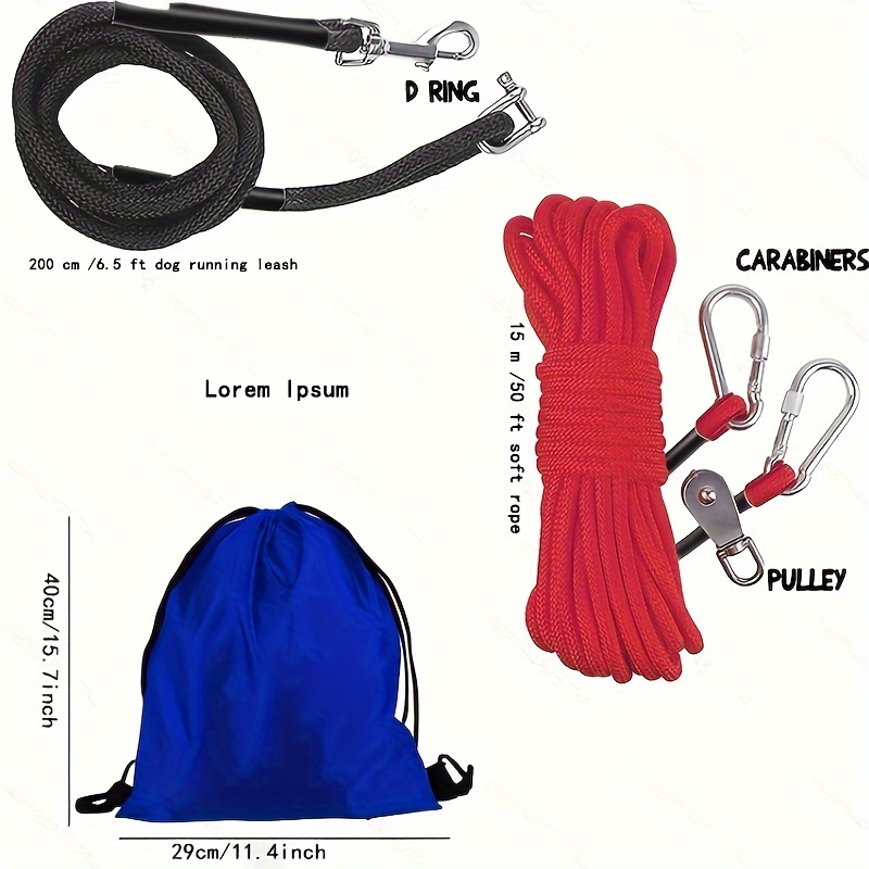 Heavy Duty 50 Ft Dog Lead 50ft Dog Trolley System Pulley Leash