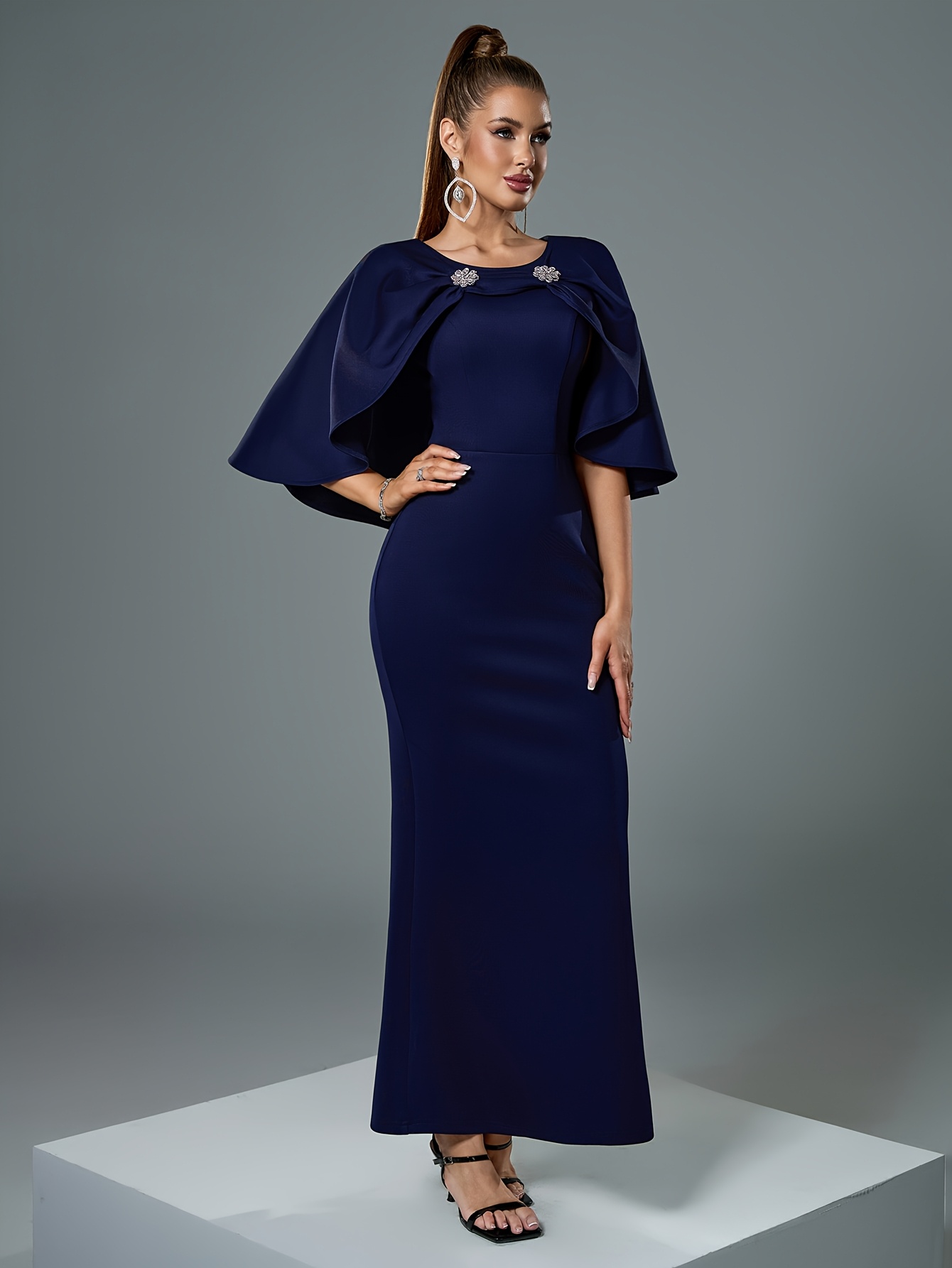 elegant navy blue dress accessories - United Kingdom