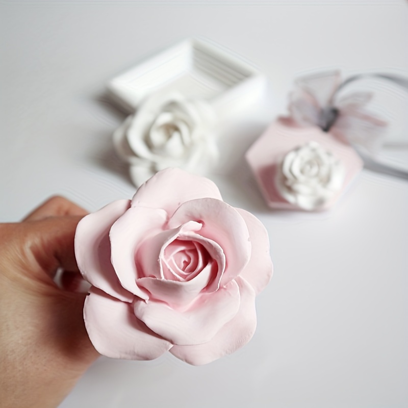 

1pc Rose Flower Chocolate Mold - Diy Valentine's Day Love Heart Cake Decorating, Diamond Fondant Silicone Craft Tool