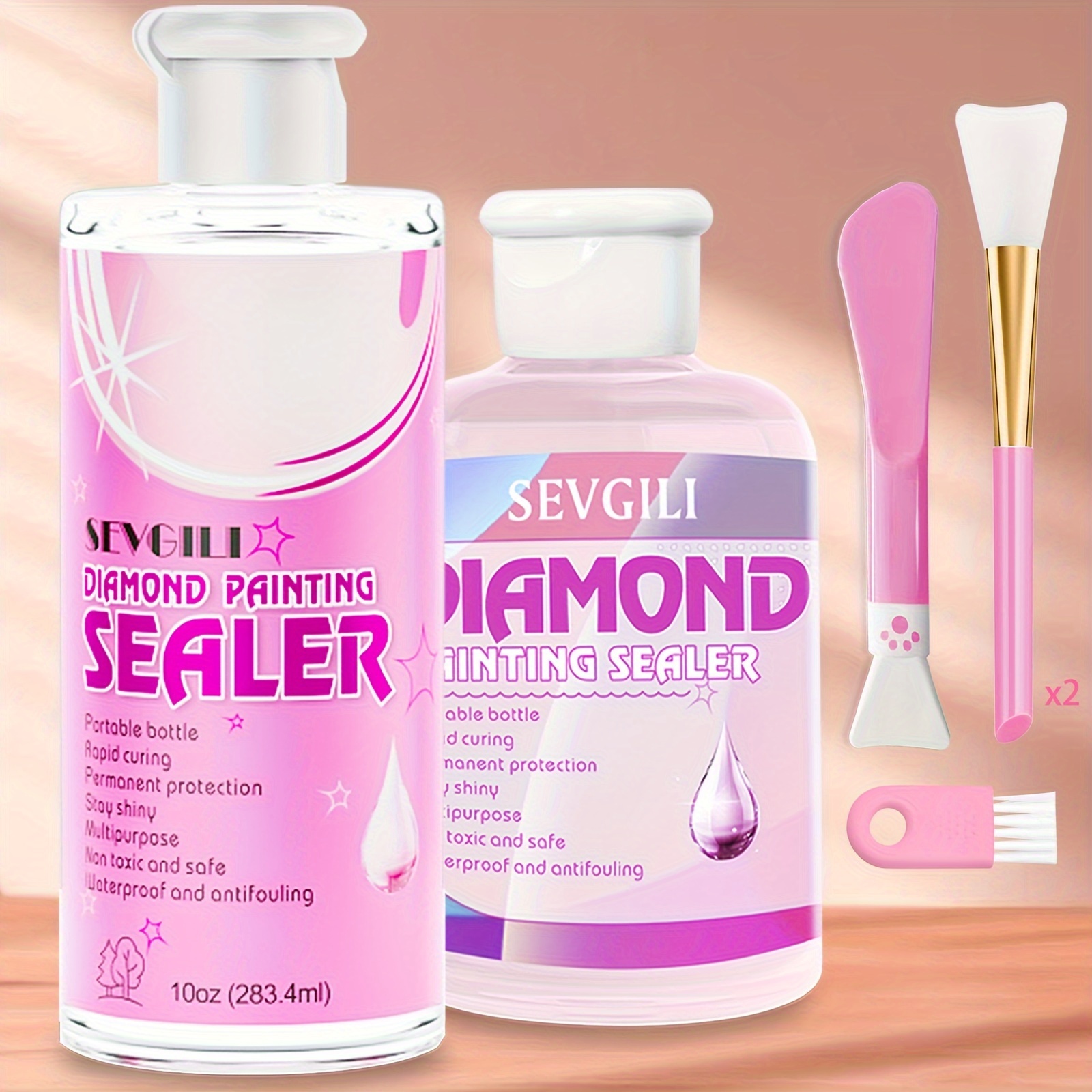 

New Formula Sealer Kits 403.4 Ml With Brushes, Diamond Art Sealer Puzzle Glue Accessories And Tools For Adults