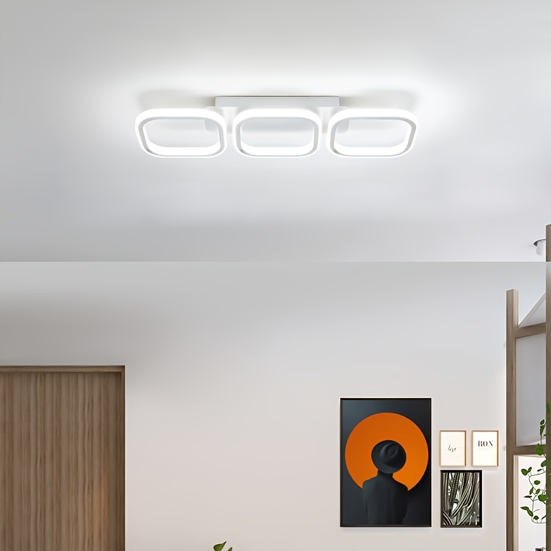 1pc elegant fashionable modern 3 ring led ceiling light entrance hallway kitchen dining room dressing room staircase balcony lighting fixtures   dimming