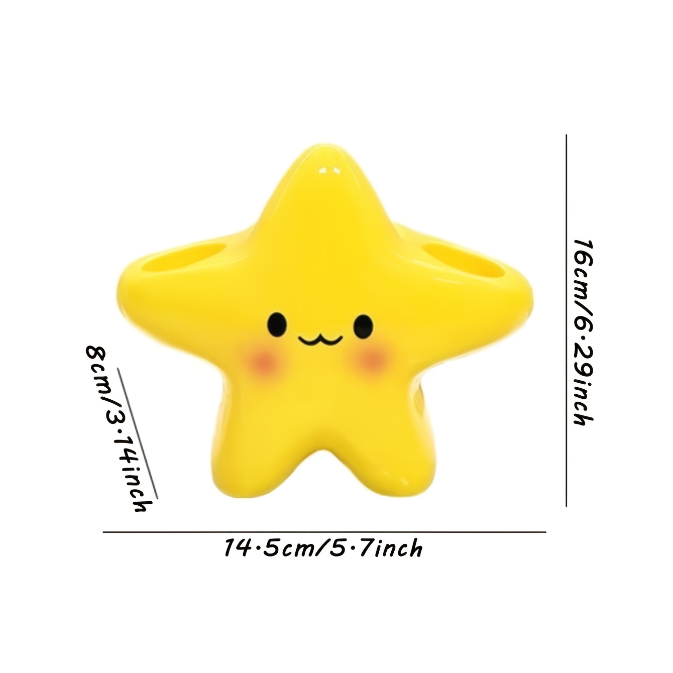 TEMU Cute Star-shaped Toothbrush Holder, Toothpaste Storage Organizer, Kawaii Bathroom Countertop Decor For Electric Toothbrush, Skincare Additions,