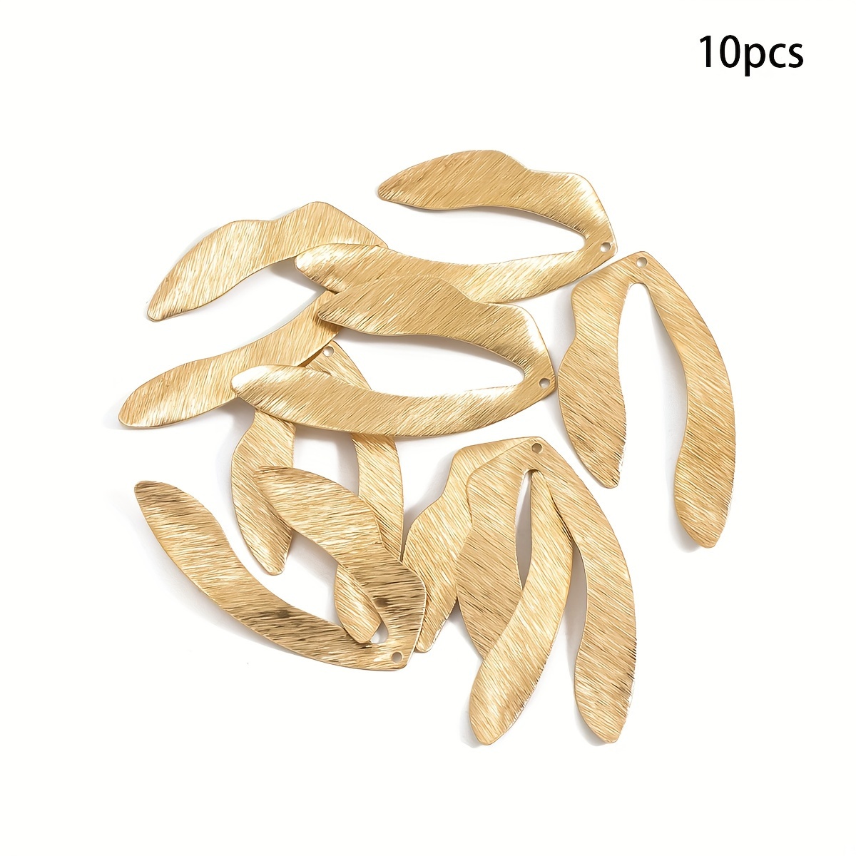 10pcs Primitive Brass Single Hole Brushed And Convex Shaped Pieces Pendant Used For Making Necklace And Earrings Accessories