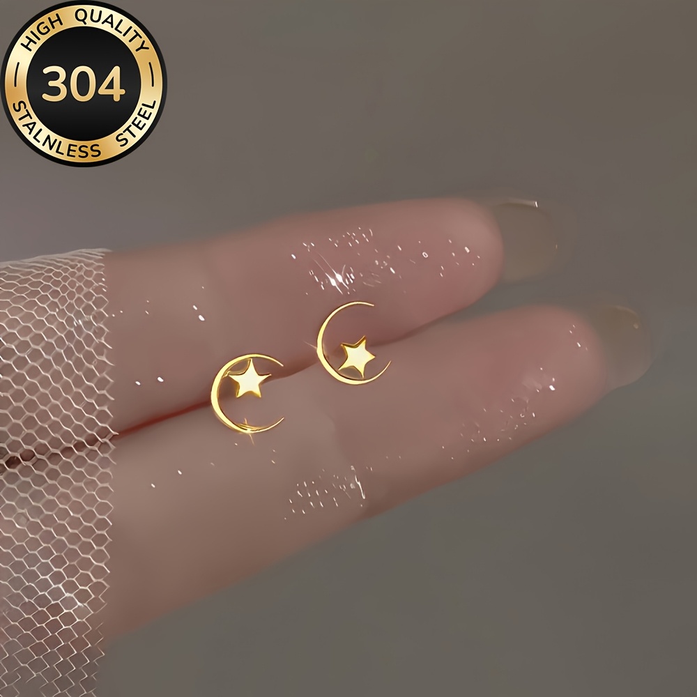 TEMU Hypoallergenic High-quality Stainless Steel Earrings, Comfortable And Versatile, Simple And Elegant, Fashionable Women's Earrings For Daily Wear