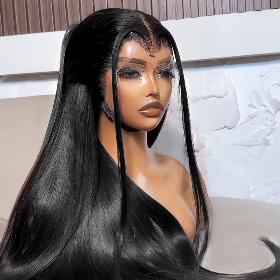 Image of 5x5 Hd Transparent Lace Closure Wig Glueless Straight Wig Human Hair Wigs For Women 180% Density Lace Frontal Wigs Natural Hairline Human Hair Glueless Wigs