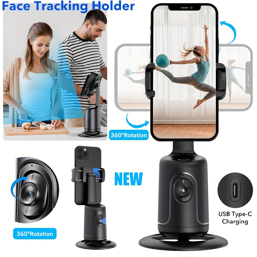 

360° Tracking Tripod Stand With Usb-c Charging - Smart Holder For Live Streaming, Vlogging & Photography | Easy Setup, Strong With / Systems