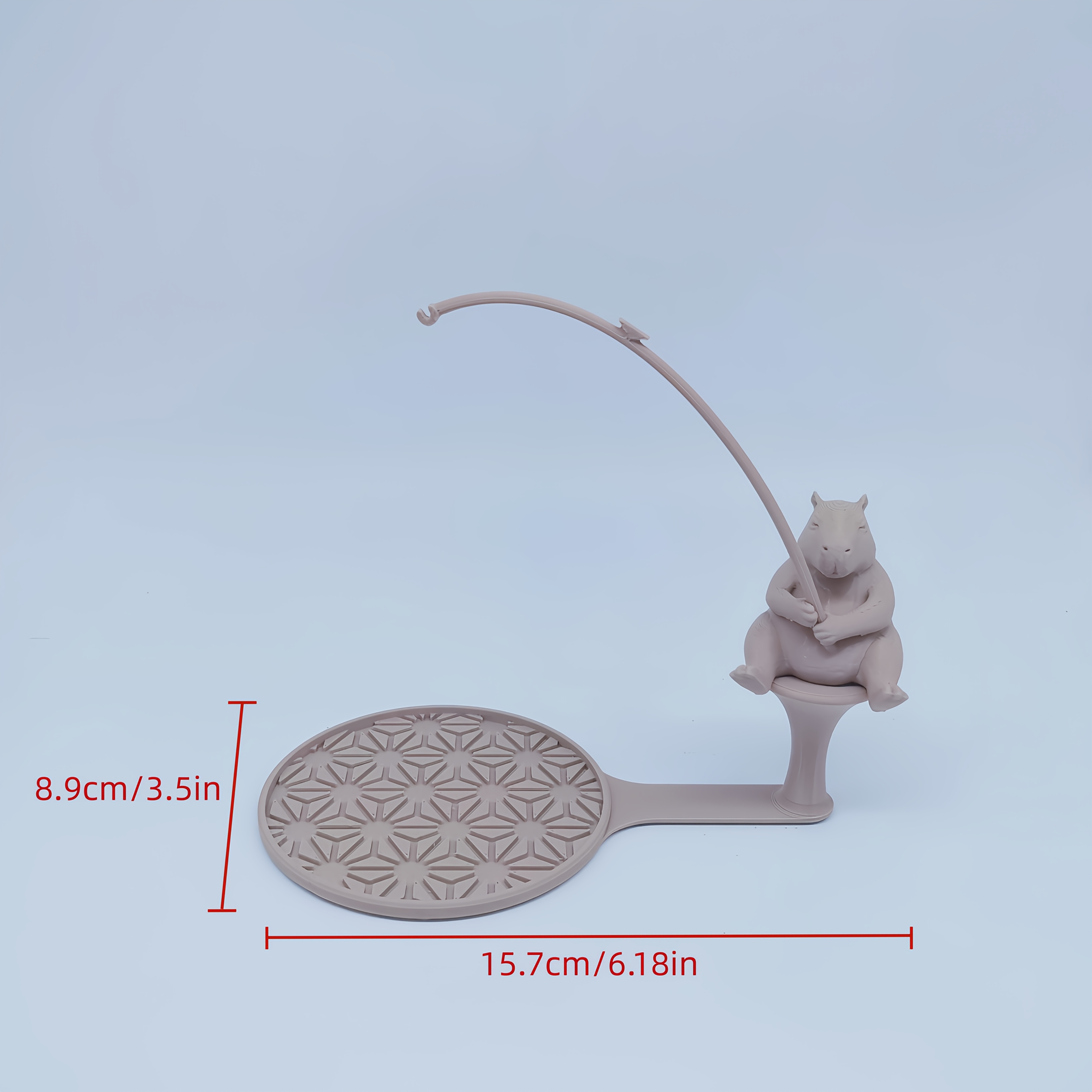 Image of Cute Capybara Fishing-shaped Coaster, Adorable And Reusable. Dual-, Works As Coaster And Tea Bag Hanger. Suitable For Home And Office, Thoughtful Gift For