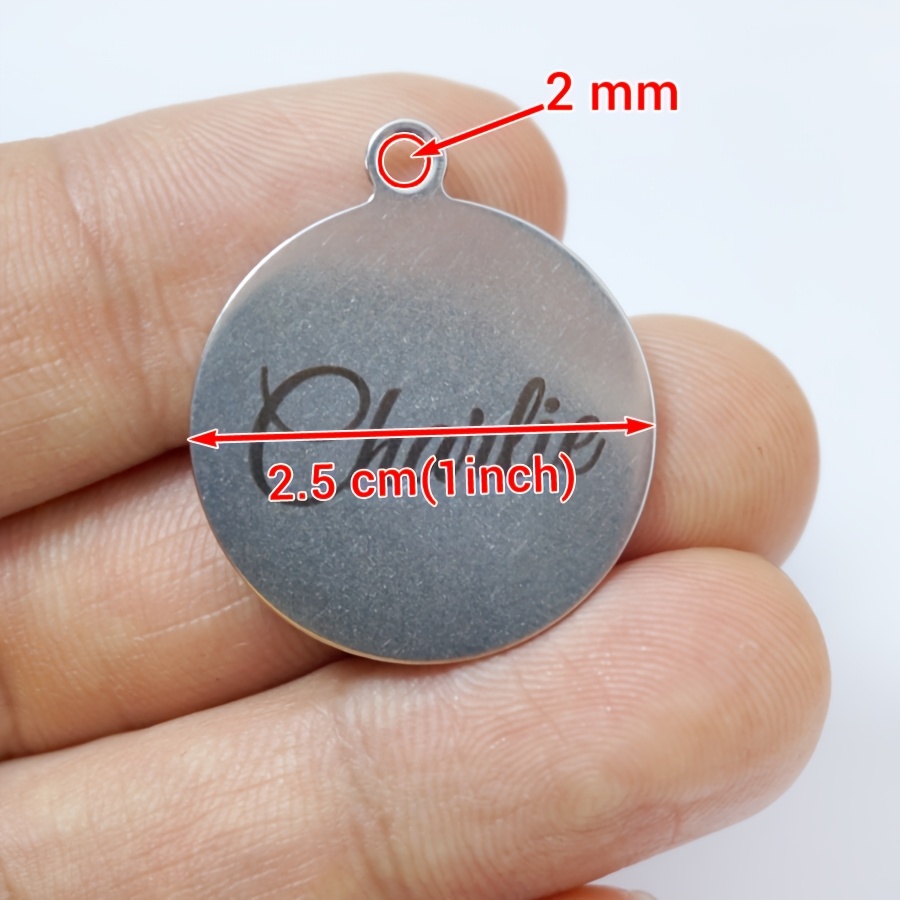TEMU Custom Stainless Steel Pet Id Tag Personalized Name & Phone Number Cat Collar Tag 25mm