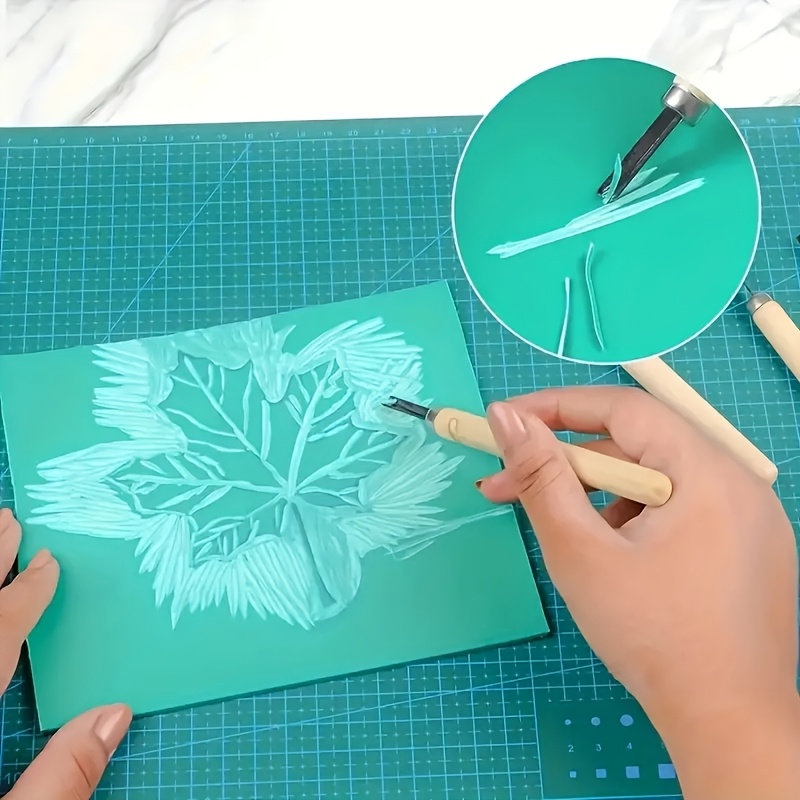 3pcs Soft PVC Carving Board for Printmaking & Sculpting