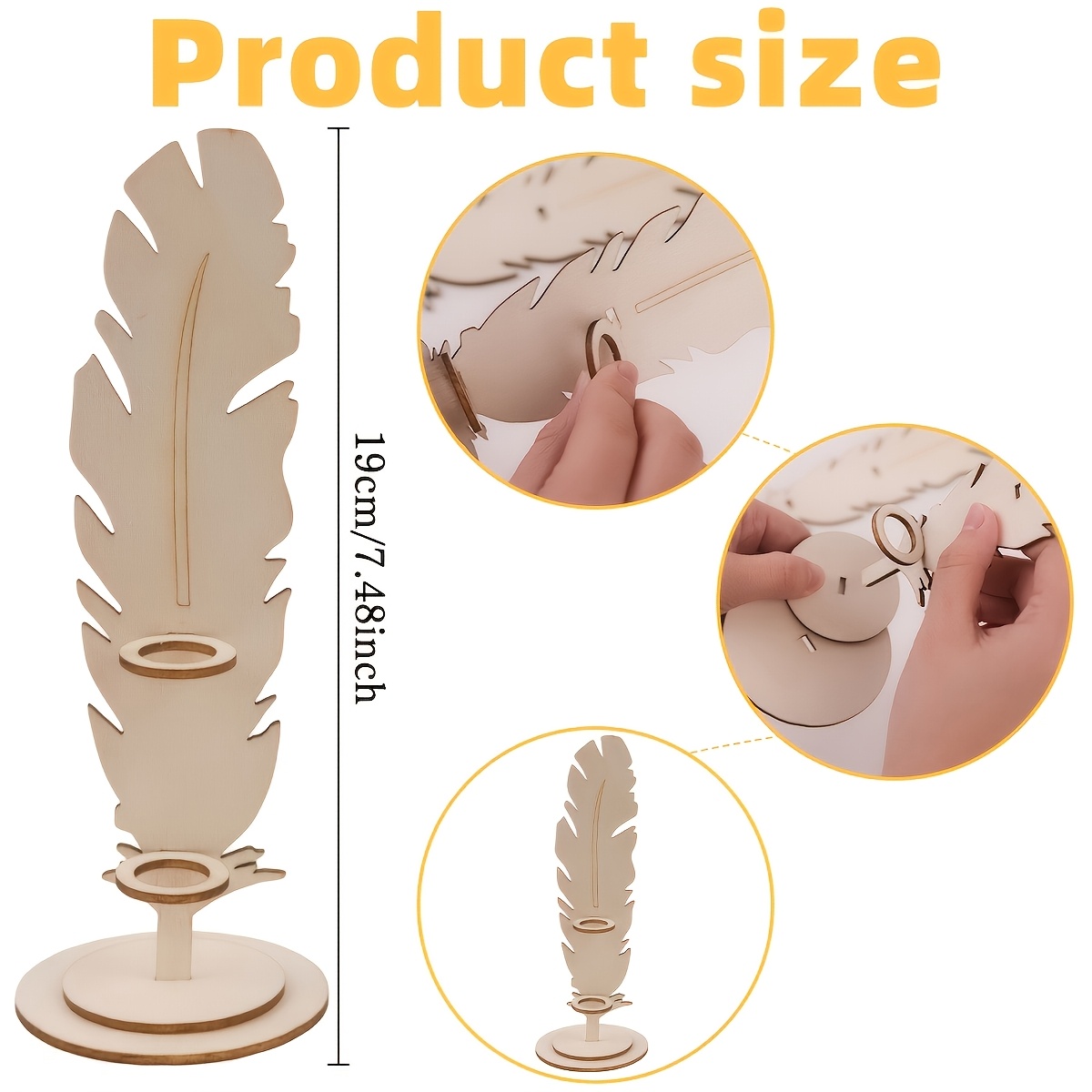 TEMU 1pc Ornement en bois vintage, porte-stylo en bois , élégant pour organisateur de bureau et support de , cadeau unique pour les écrivains et les