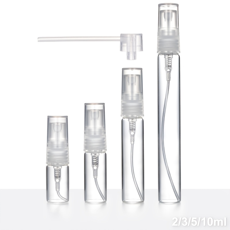 TEMU Flacon de Parfum Portable Rechargeable, Corps en Verre/Pompe en Plastique, Taille Mini, Léger , Flacon de Parfum Vide, Adapté à Plusieurs