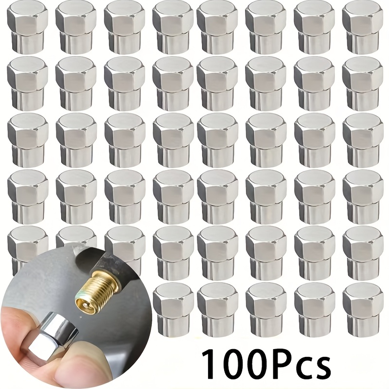 TEMU 100pcs Tire Valve Stem Caps, Airtight Seal Dustproof, Car Tires Valve Caps Motorcycle Bike Tyre Valve Stem Universal Valve Caps Dust Covers, For