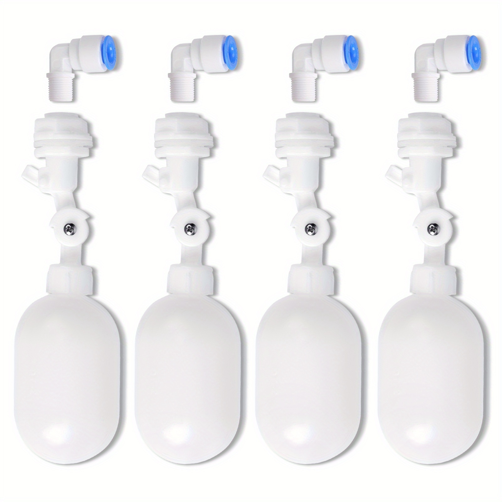 TEMU 1/4" Vanne à Flotteur Automatique de Recharge d'Eau pour Aquariums avec 2 Filtres Flottants et Accessoires Contrôleur en Boîte Seau - Lot de 4