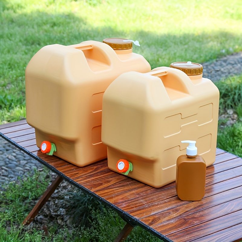5.28gal/7.93gal Portable Water Storage Bucket with Faucet - Scratch & Impact Resistant, Durable PE Material for Camping, Home, Car - Easy-Fill Design, Camping Essentials, Outdoor Water Container, Secure Lid Feature