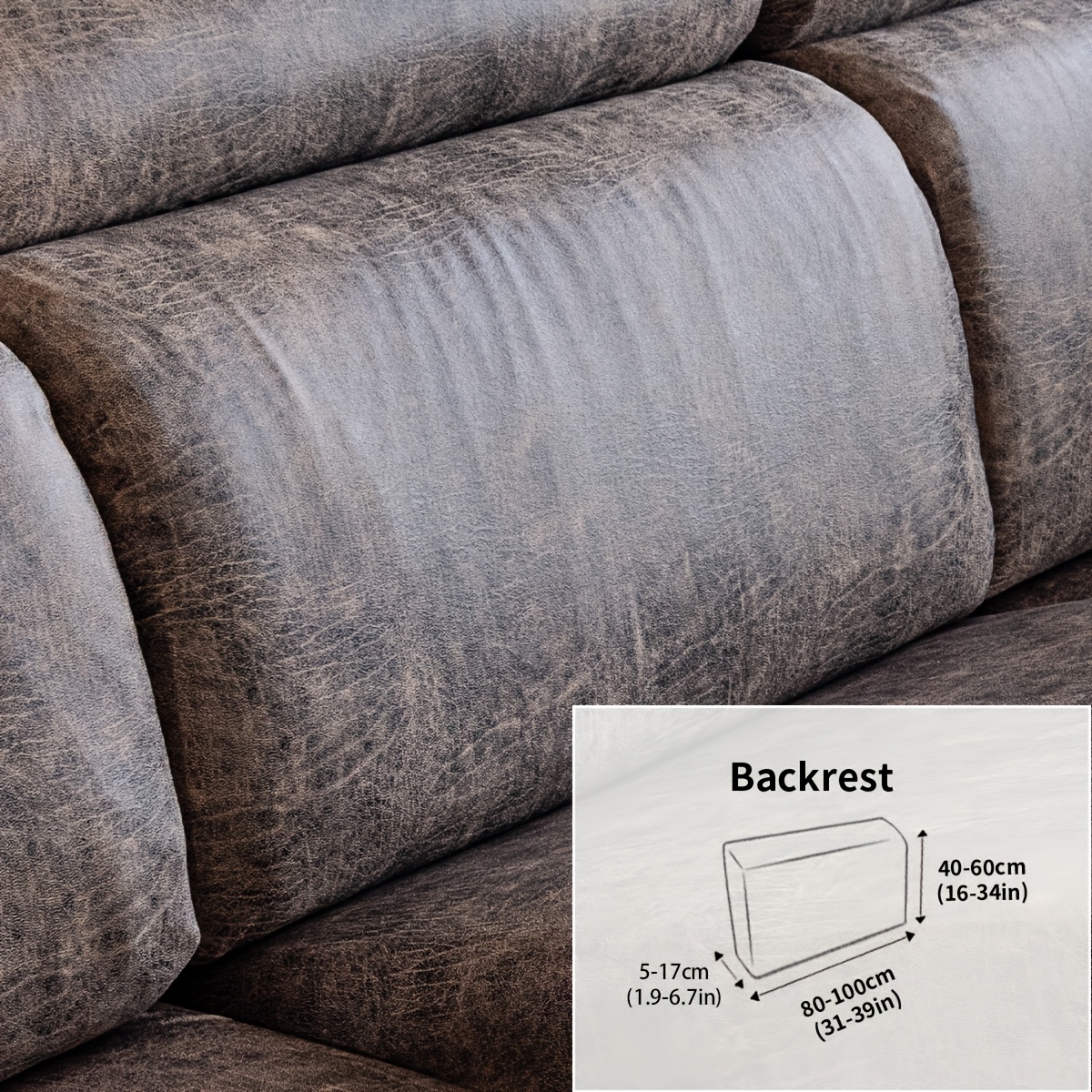 TEMU 1pc Of Faux Leather Tech Fabric Sofa Slipcover, Suitable For , Used For Living Room And Bedroom Decoration, Available In Multiple Sizes And