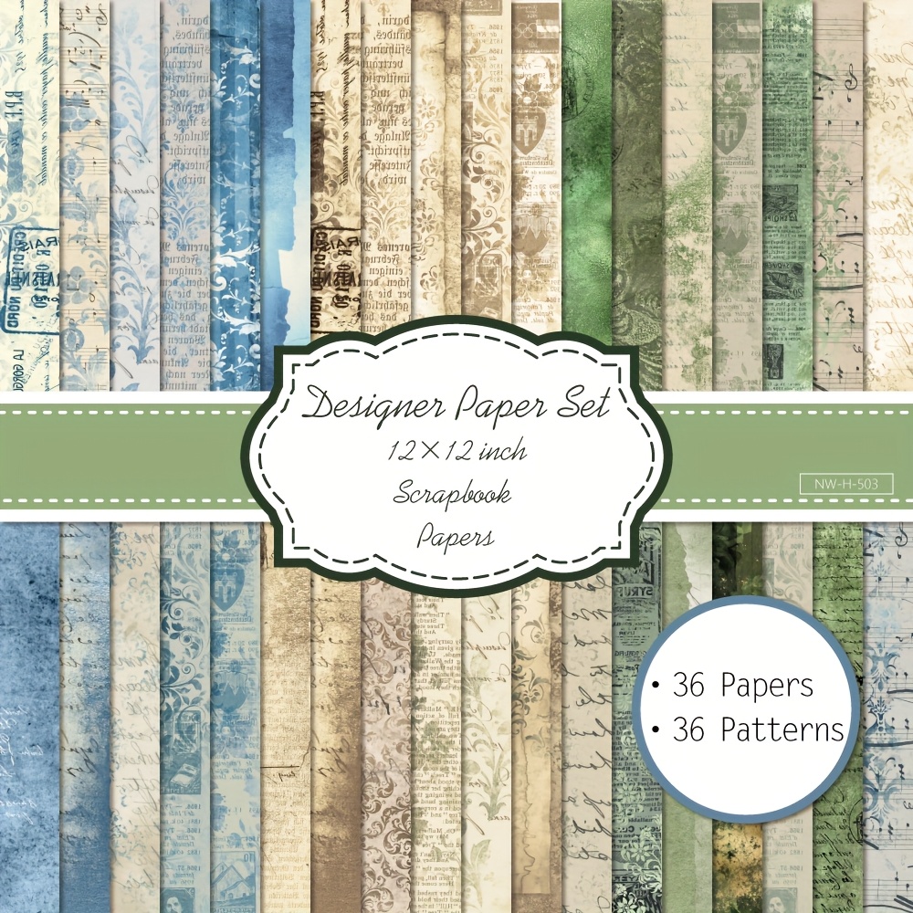 Image of 36 Sheets 12x12 Inch Paper Pad - 36 & Retro Designs, Premium Cardstock For Diy Card Making, Scrapbooking, Decorative Backgrounds, Craft Supplies, Scrapbooking Materials, Scrapbooking Supplies