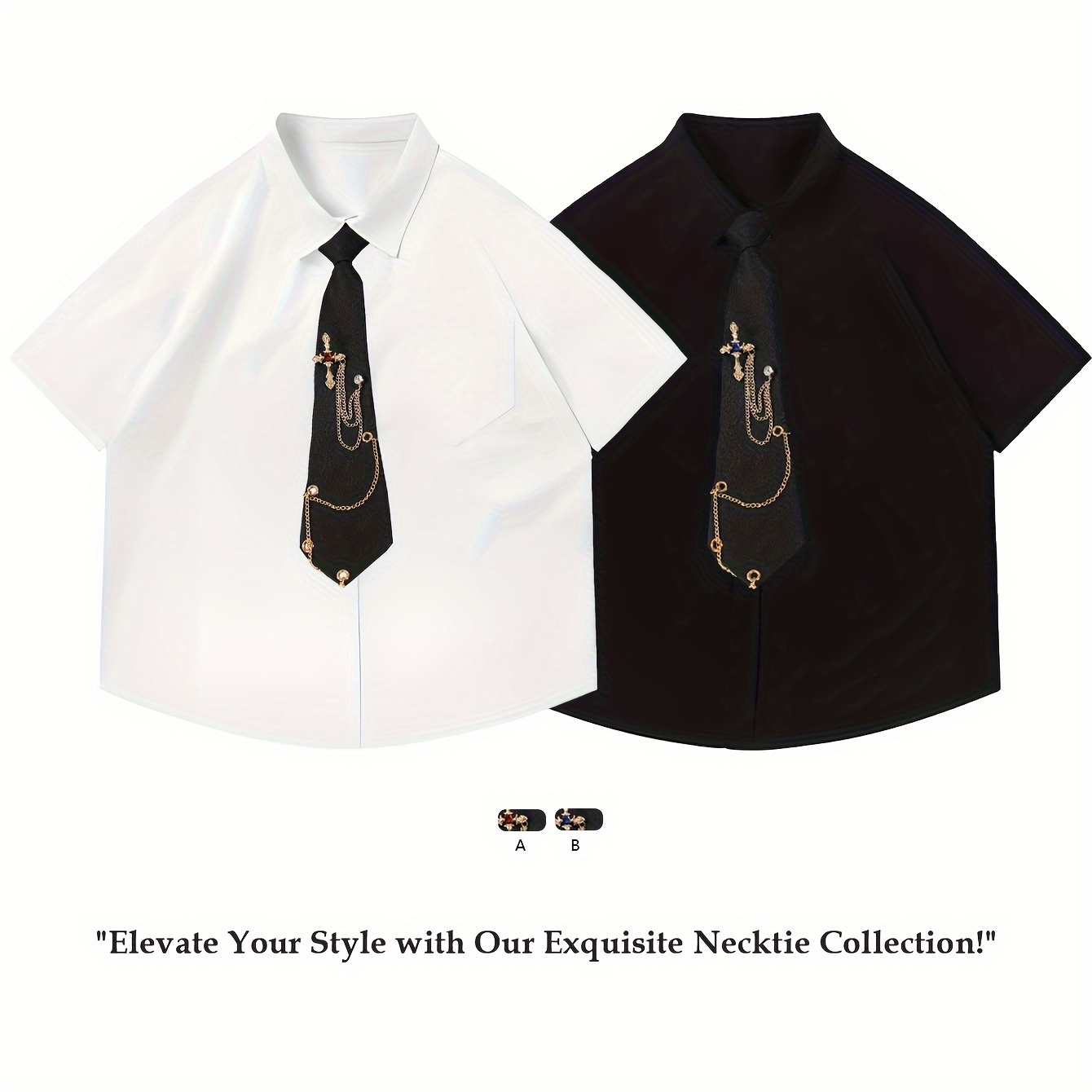 festive punk inspired necktie removable cross chain - Temu