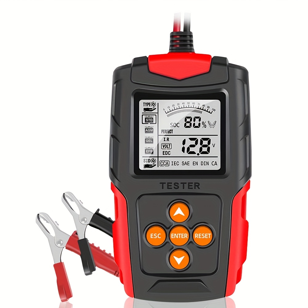 TEMU 12v Digital Car Battery Tester, Automotive Alternator Diagnostic Tool With Load Capacity Of 100-2000 Cca, Analyzer For Charging And Cranking For