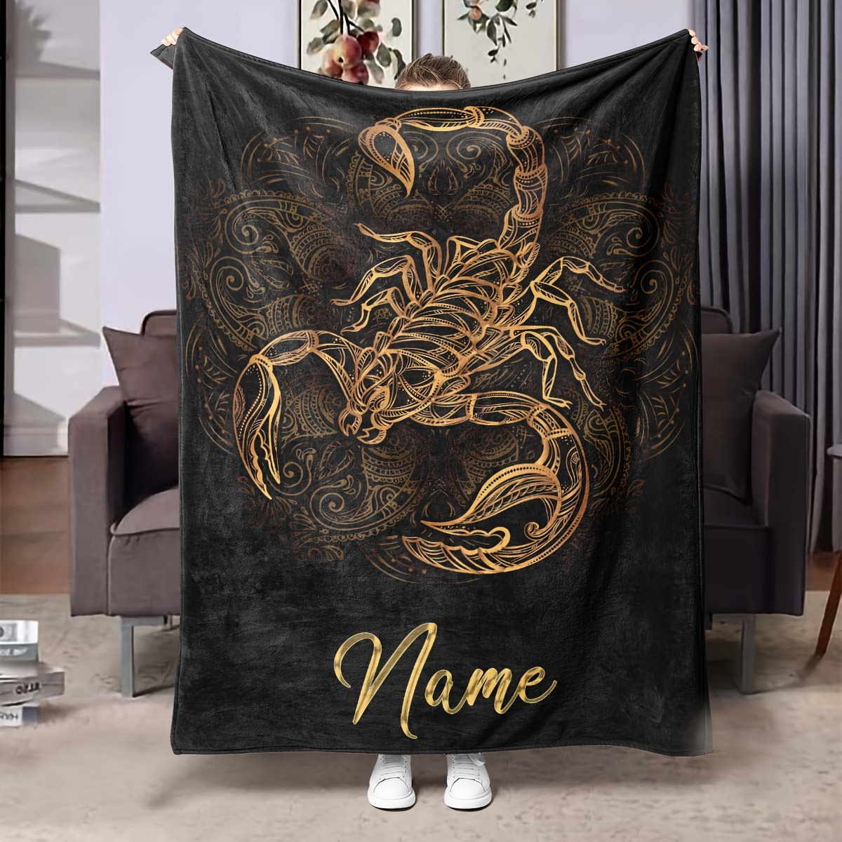 

Couverture en Flanelle à Imprimé Scorpion Personnalisée - Nom Personnalisé, Douce & Chaude pour Canapé, Bureau ou Lit - Cadeau Idéal pour les Fêtes, Confort Toutes