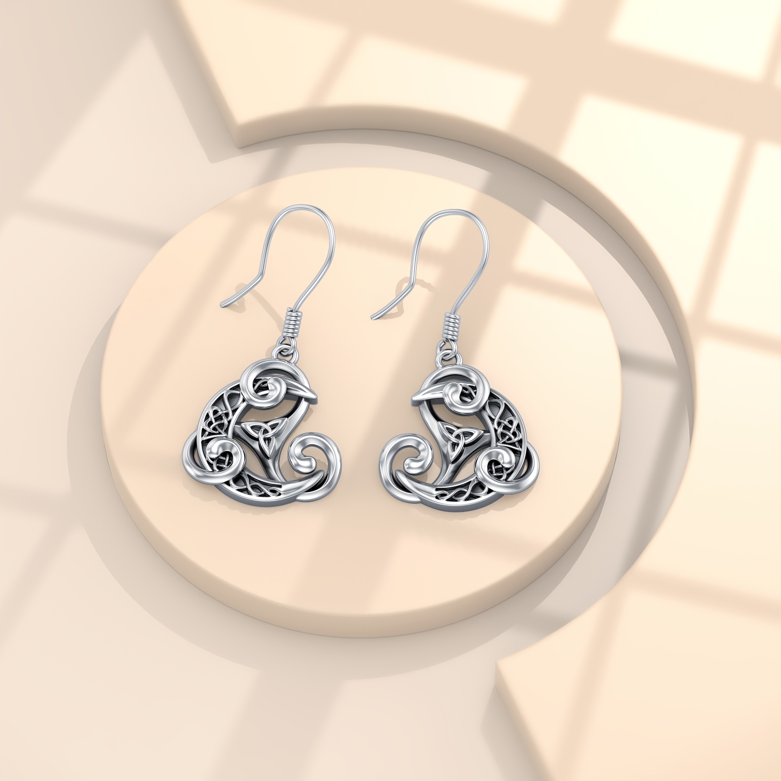 Women's 925 Sterling Silver Celtic Knot Earrings, Triquetra Design