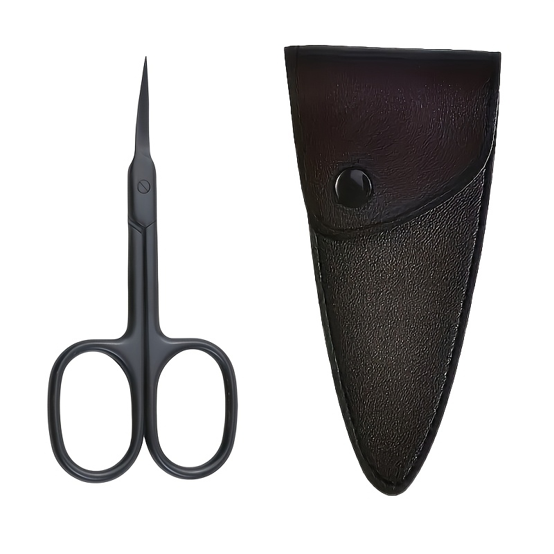 TEMU 1 pz Forbici di precisione da curve in acciaio inossidabile con lama affilata e impugnatura antiscivolo per sopracciglia, unghie, trucco, con