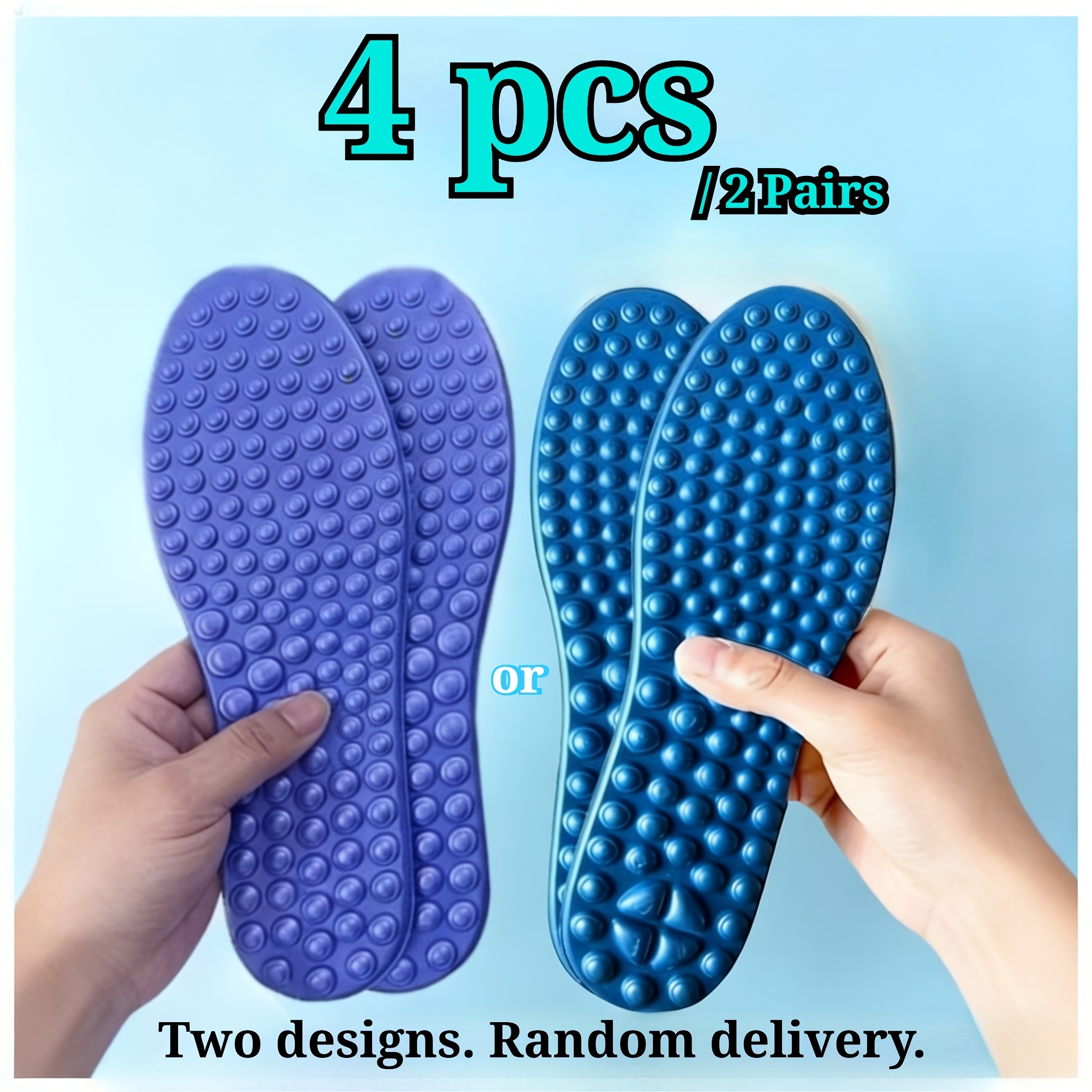 E-shop 4 Stück (2 Paare) Unisex Latex Massage Fußpolster, Akupressur Fußgewölbestütze, für tägliches Gehen, Zufällige Farbe und Muster