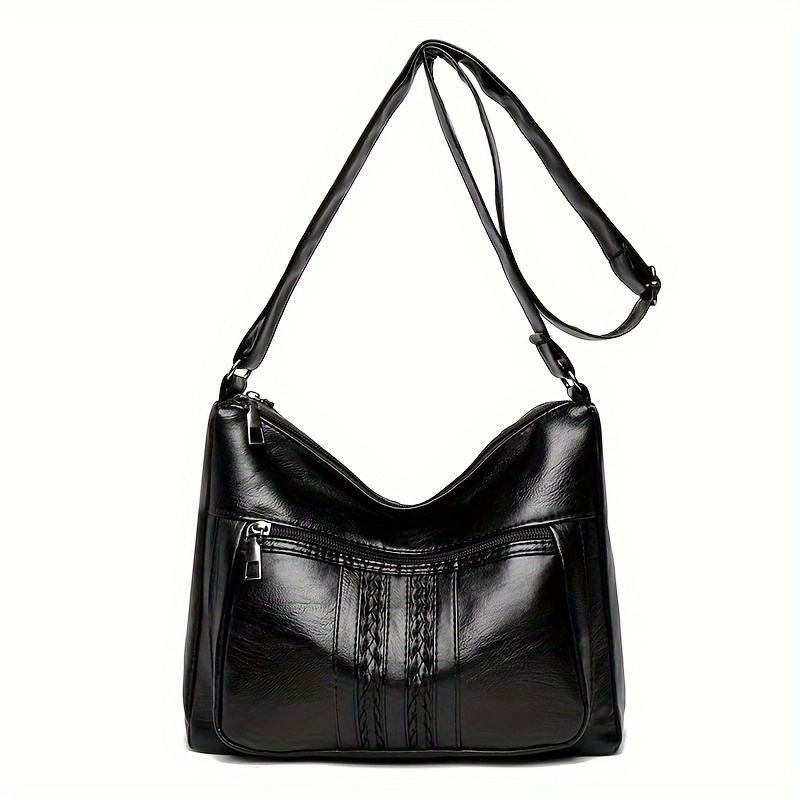 Large Capacity Handbag - Retro Zipper Tote With Adjustable Strap, Spacious Casual & Professional Purse Suitable For Travel,, - Minimalist Shoulder Bag
