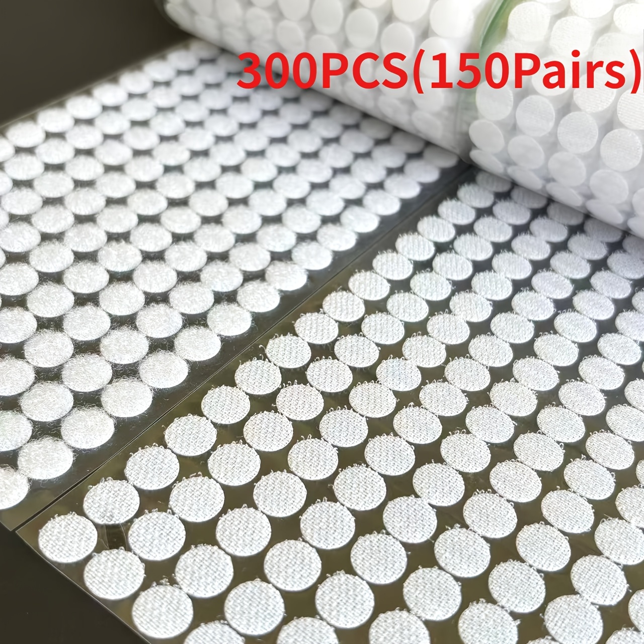 TEMU 300pcs (150 Pairs)self Adhesive Hook And Loop Dots 0.99cm Diameter Magic Stickers, Dot Magic Stickers For Classroom, Office And Home