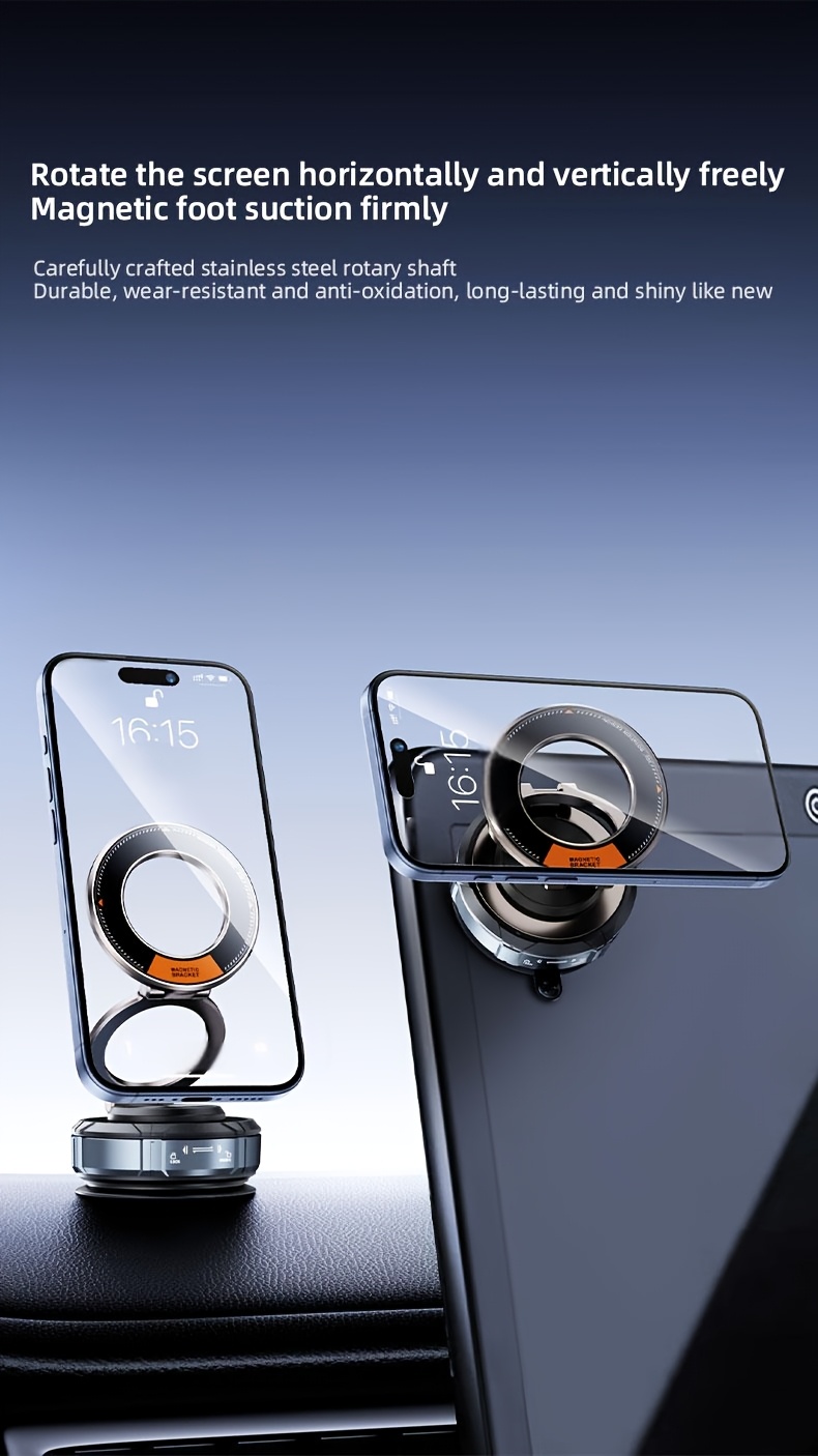car metal magnetic suction cup universal vacuum adsorption automatic suction pad dashboard foldable rotatable multi function phone holder for navigation Product details 5