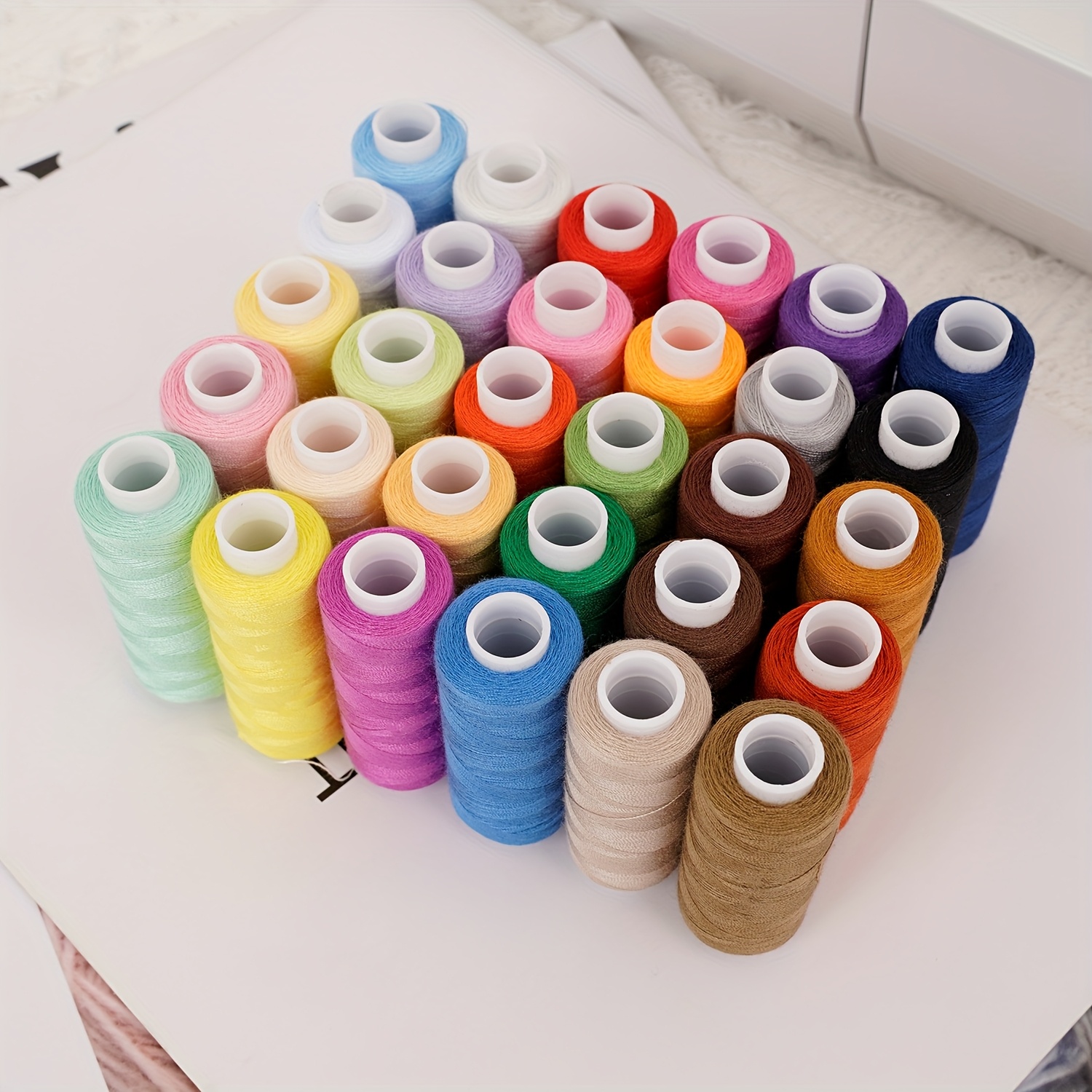 TEMU Sewing Thread 30 Colors Sewing Industrial Machine And Hand Stitching Each Sewing Thread Polyester
