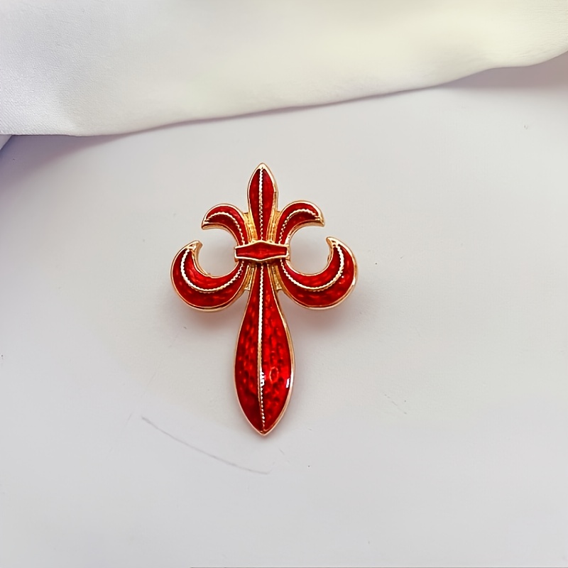 TEMU Broche de Espada Iris en Aleación Esmaltado - Accesorio de Moda Vintage para Mujer, Pin Corsage Estiloso