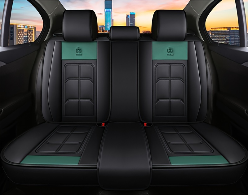 5pcs Full Set Car Seat Covers -  Fit for Most Sedans, SUVs & Trucks - Premium PU Leather, Waterproof & Breathable - Year-Round Protection