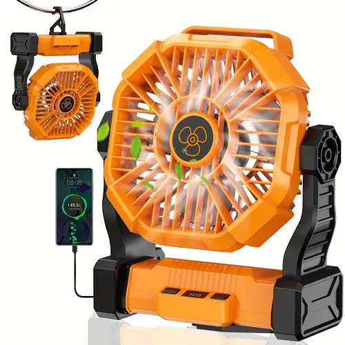 20000mah outdoor fan golf rechargeable lighting fan 3 in 1 electric camping fan with led lantern portable tent fan with timed rotation function for barbecue or traveling portable outdoor fan with hookups power outage party