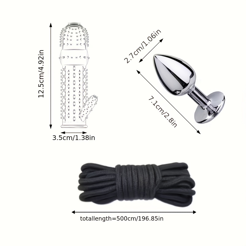 42pcs BDSM Bondage Kit For Sexy Lingerie And Panties, Breast Suction, Mask For Role Reversal, Anal Plug, Bondage Restraint Tools, Play Handcuffs Blindfold, And Spanking Accessories -Safe, Adult Sex Toys For Women And Men, Valentine'S Day Gifts - Image 7