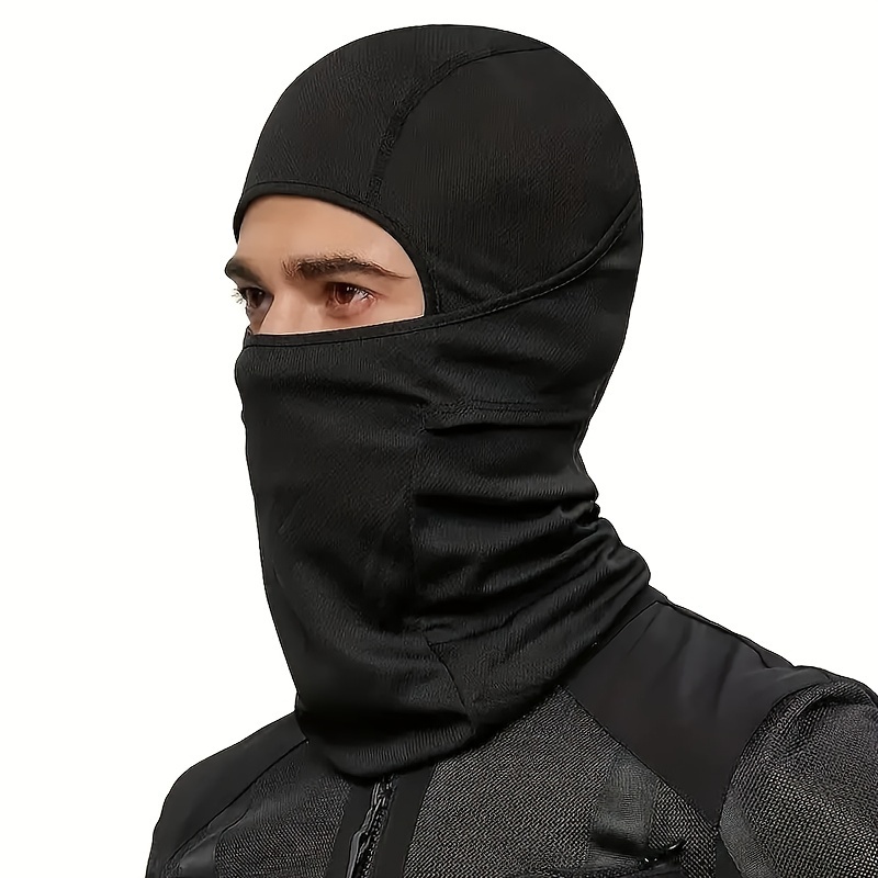 

Unisex Balaclava With Hood - Solid Color, , Knit Fabric, Polyester 95%, Spandex 5% - Protective Cover For Snowboarding, Skiing, Running, Motorcycling