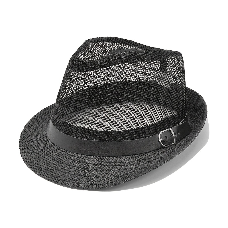 TEMU 1pc Summer Men Women Hat, Breathable And Mesh , Beach Hat Top Hat, Summer Mesh Breathable Top Hat, Suitable For Outdoor Travel, Beach, Wedding,