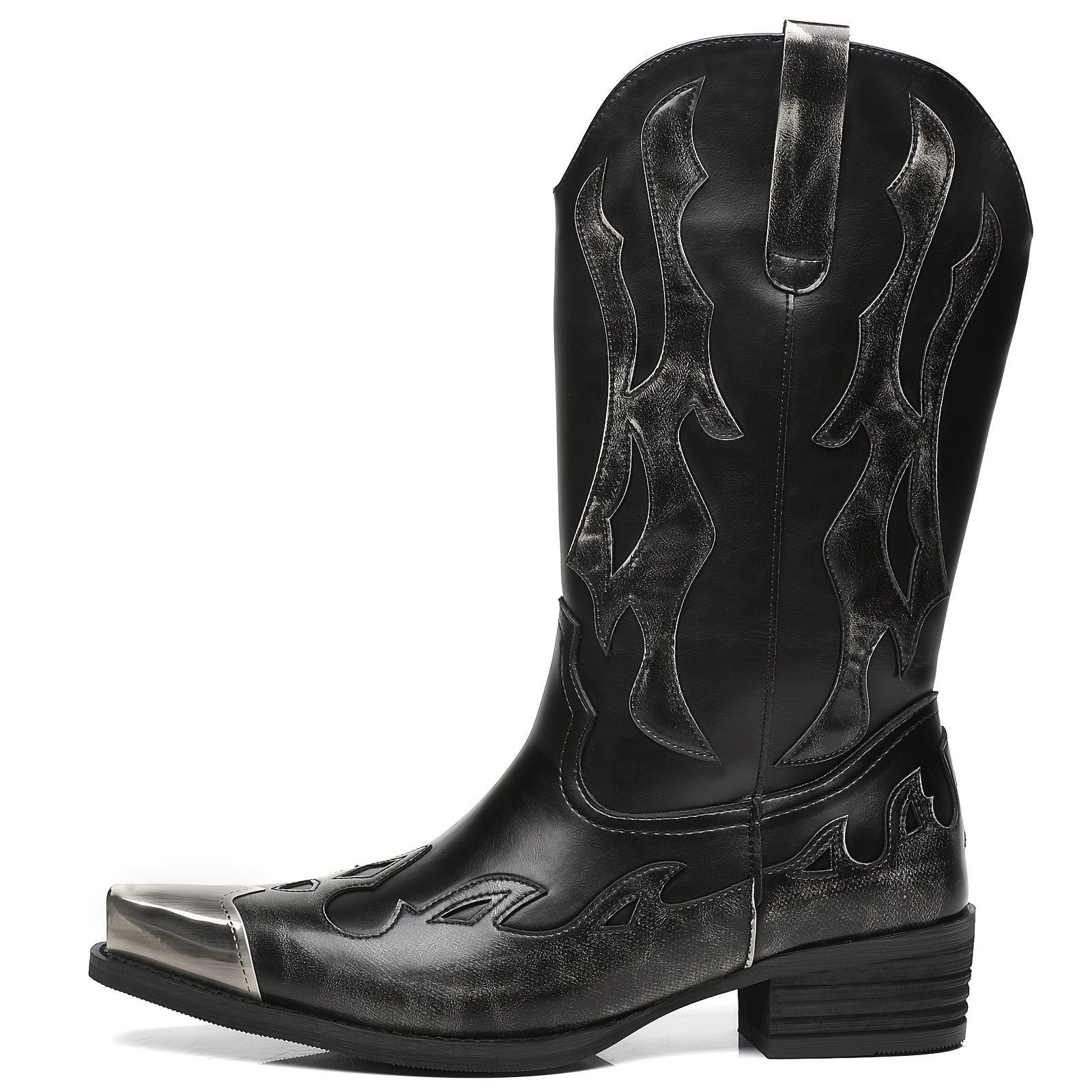 mens vintage western short boots mens vintage metal toe - Temu display picture 2