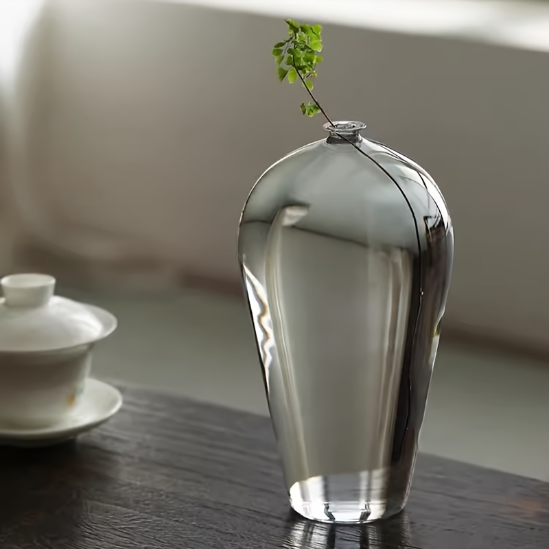 - Style Clear Glass Vase Ikebana Minimalist Arrangement Single Stem Desktop Decor