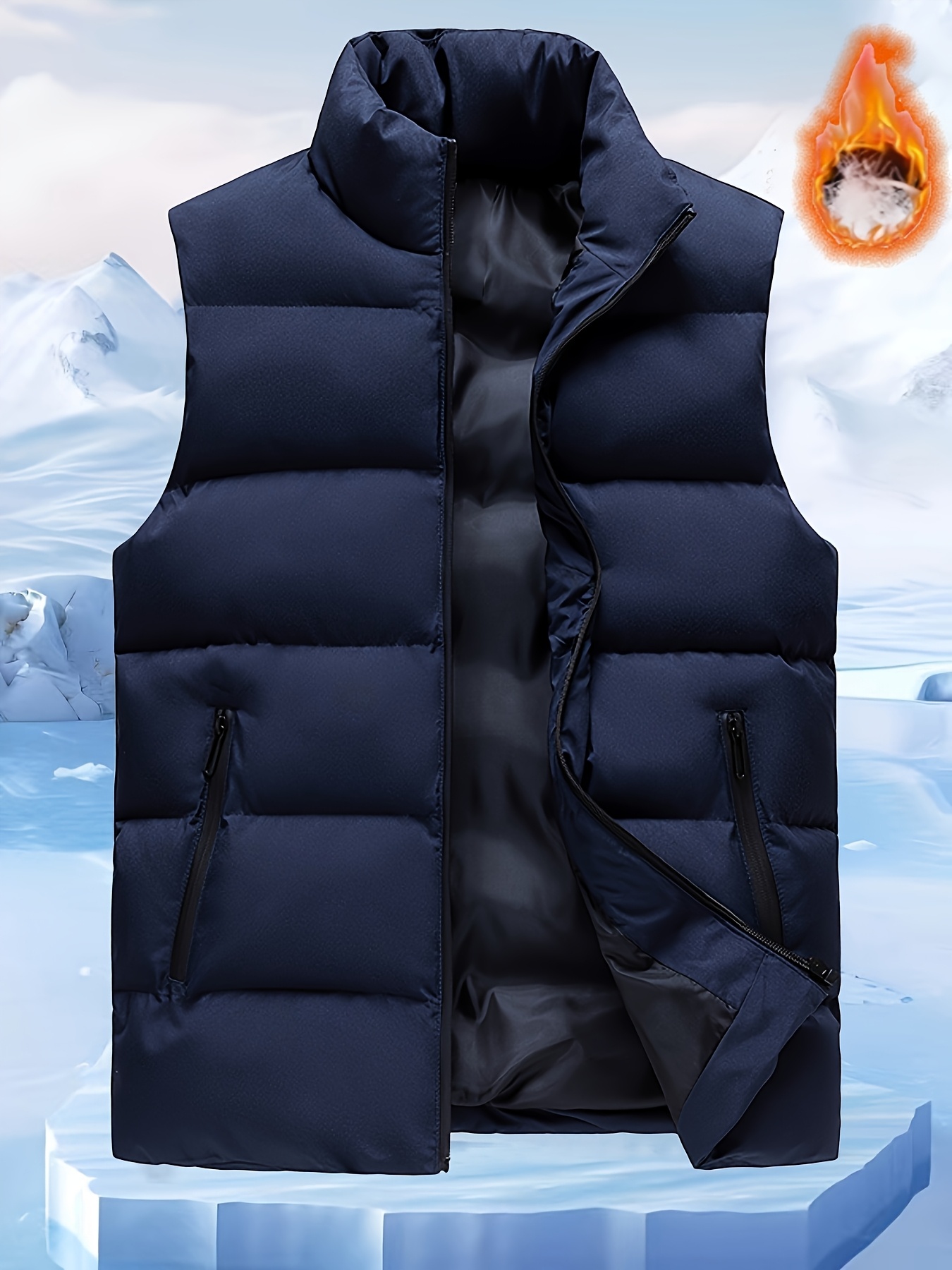 chaleco térmico hombre resistente cuello cremallera Temu Guatemala - Main Image