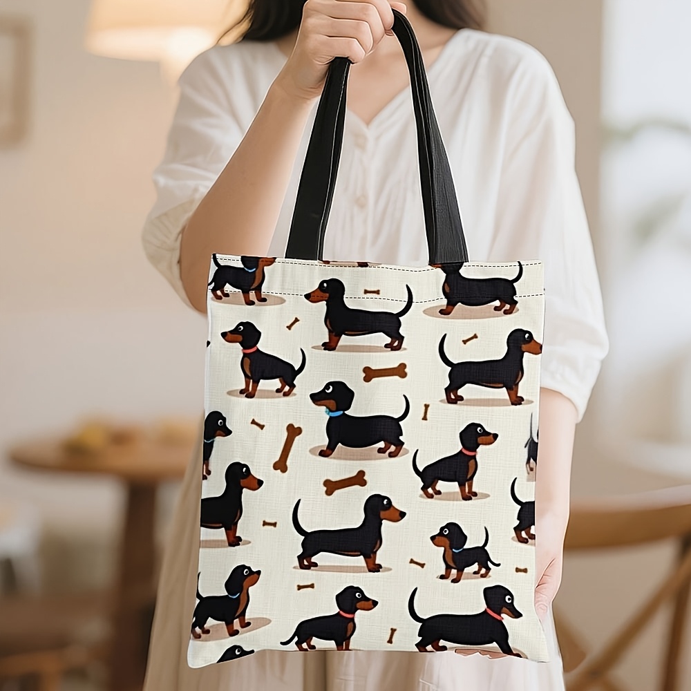 TEMU 1 borsa tote con stampa su entrambi i lati, elegante motivo cane German Shorthair - Spaziosa, grande capacit�, per shopping con design a e ,