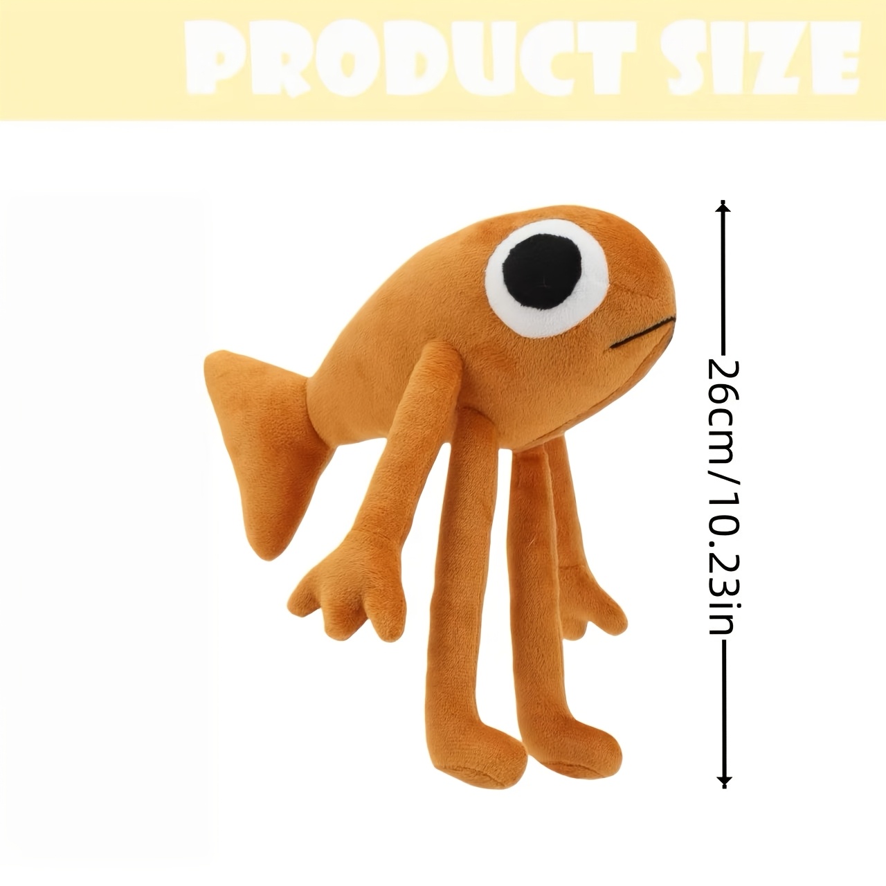 Image of 26cm/10.23in Le Poisson Plush Soft Stuffed Animal Funny Companion Doll Adorable Gift For Friend And Game Lover As Room Decoration Halloween Gifts