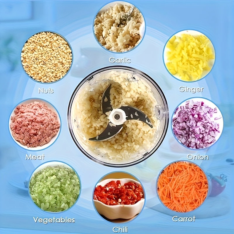 powerful electric garlic crusher vegetable chopper with usb   compact food processor for garlic ginger meat vegetables lightweight kitchen appliance with lithium battery easy clean blades ideal for home office small kitchens   meal prep commercial use garlic mincer culinary accessory   clear chopping container Product details 5