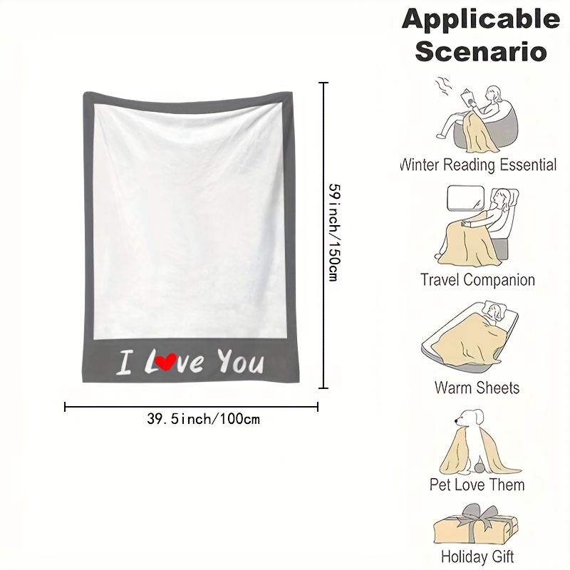 TEMU Custom Products. Personalized Photo Blankets. Text Border Personalized Photo Blankets. Warm And Cozy Fleece Blankets. Gift Blankets Suitable For