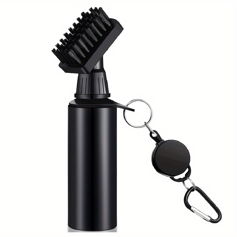 

Golf Club Cleaner With Water Spray Bottle, 4oz, Nylon Brush, Water-resistant, Black, With Carabiner Clip, For Cleaning Golf Balls & Clubs, Golf Equipment Cleaning Tool