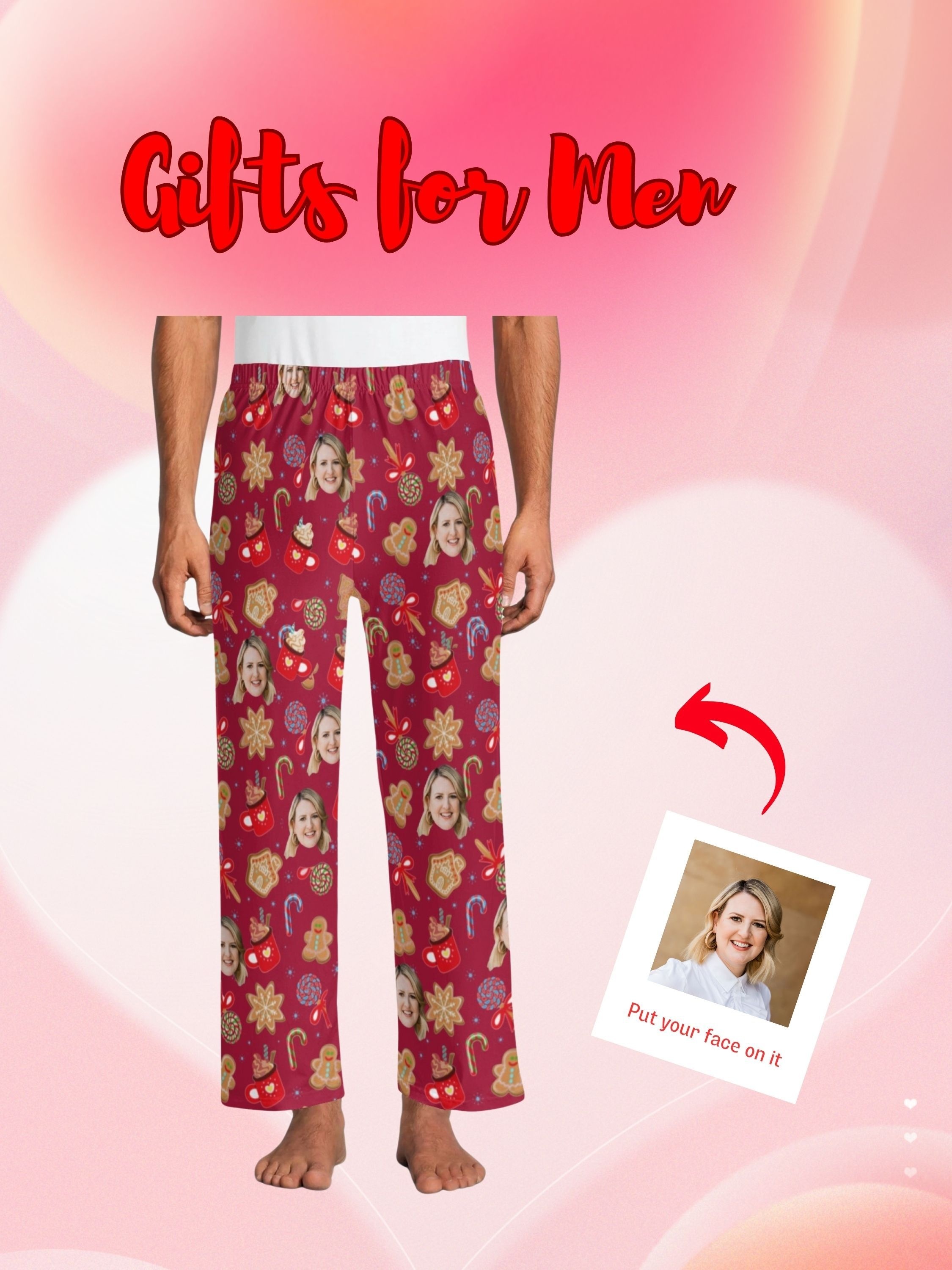 Personalized Pajama Pants For Men Women, Custom Unisex Faces
