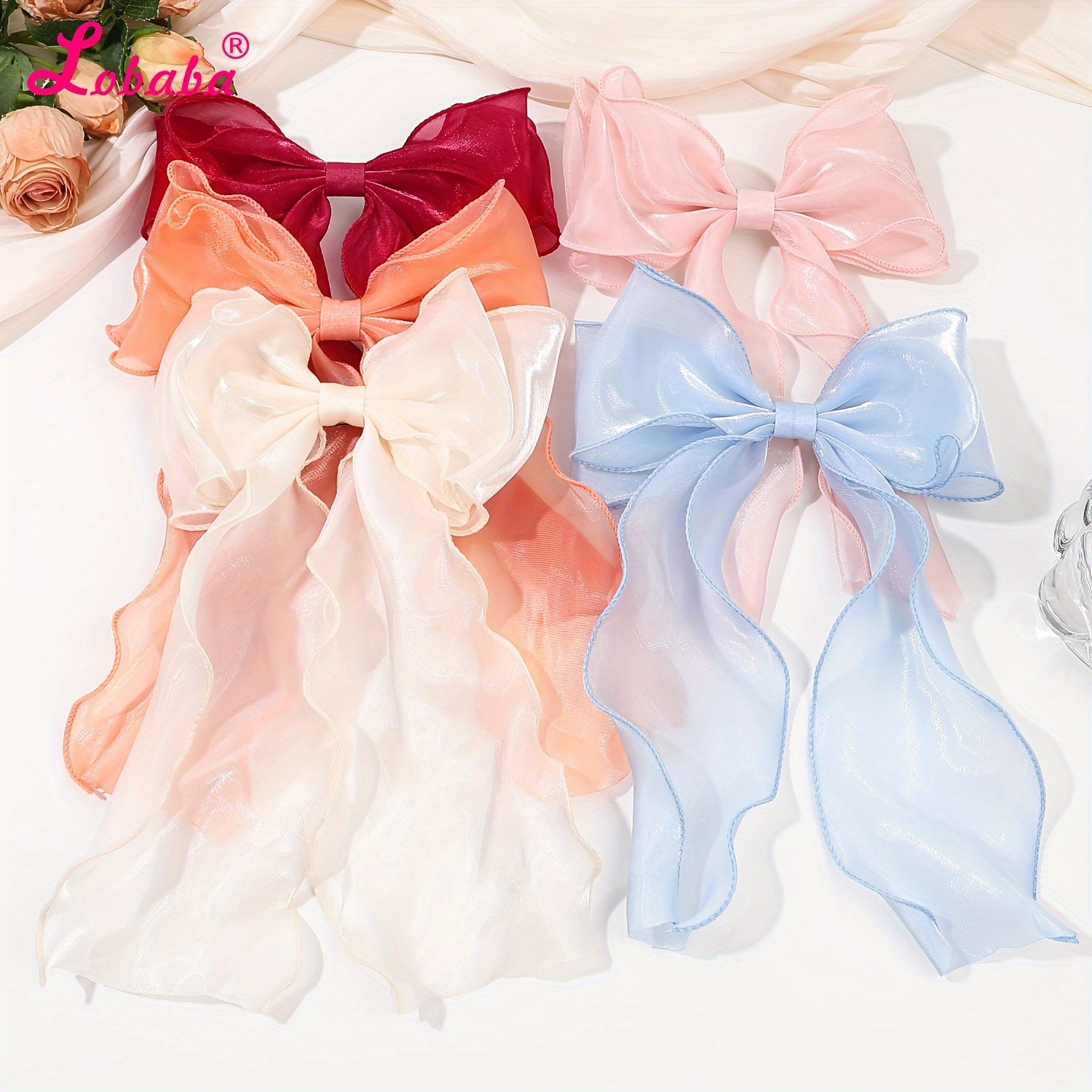 5pcs set bow ribbon duckbill clips breathable - Temu