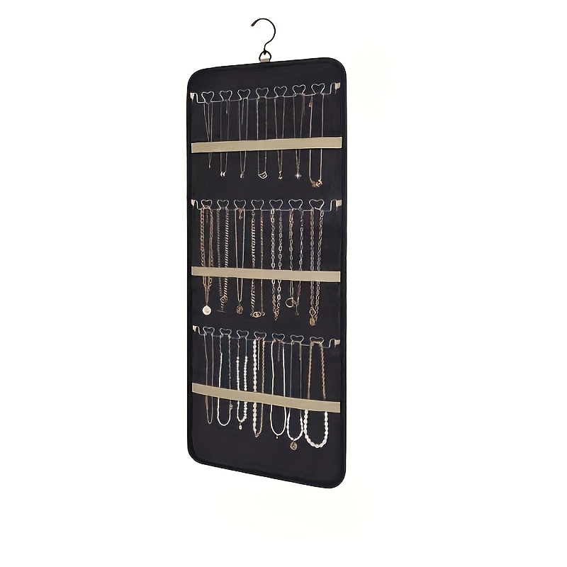 TEMU Double-sided 48-slot Large-capacity Jewelry Storage Bag, Suitable For Storing Small Items And Miscellaneous Things - Jewelry And Necklaces