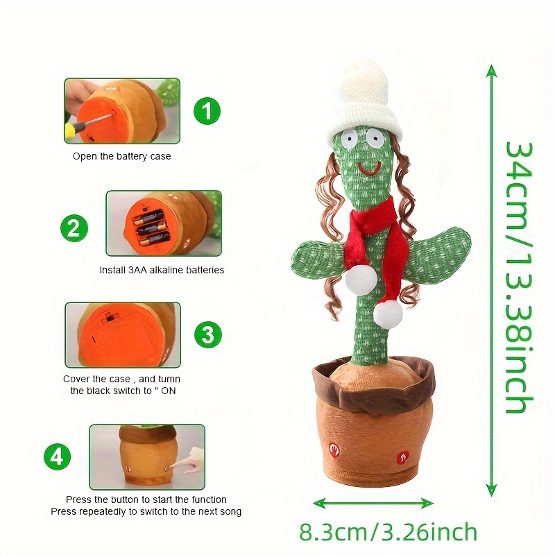 Grabadora Voz 15 Segundos Juguete Cactus Parlante Eléctrico - Temu Mexico