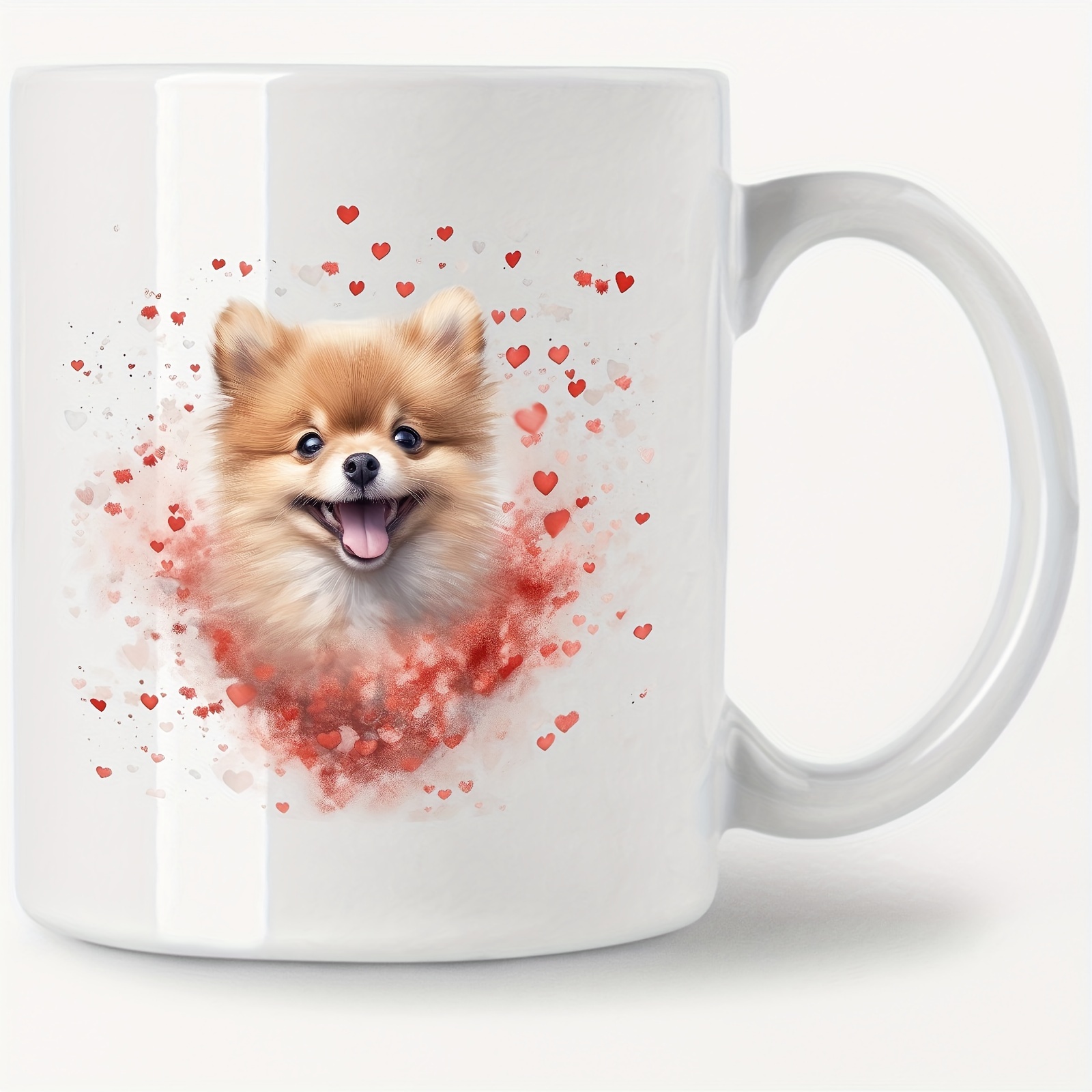 

Pomeranian Dog Ceramic Coffee Mug 11oz - Dishwasher & Microwave Safe, Double-sided Design - Ideal Gift For Pet Lovers, Office Colleagues, Friends & Family