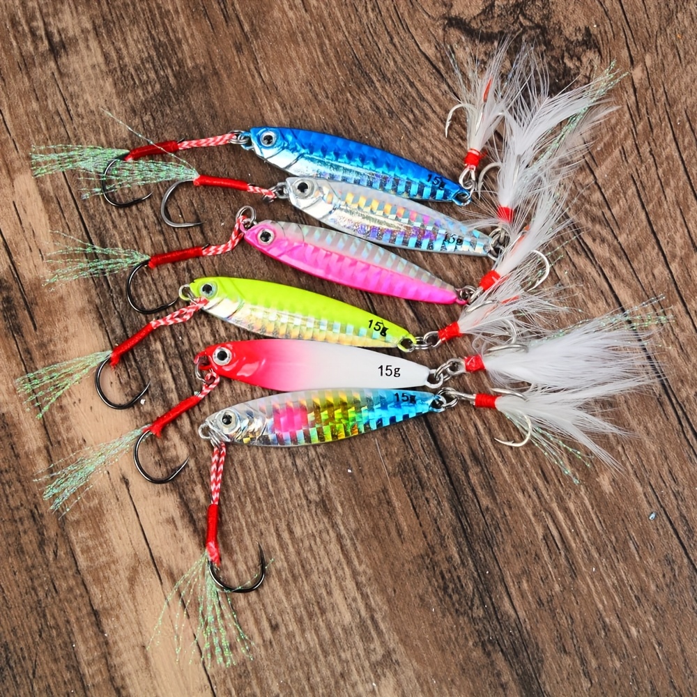 TEMU 6pcs Jigging Spoon Fishing Lures